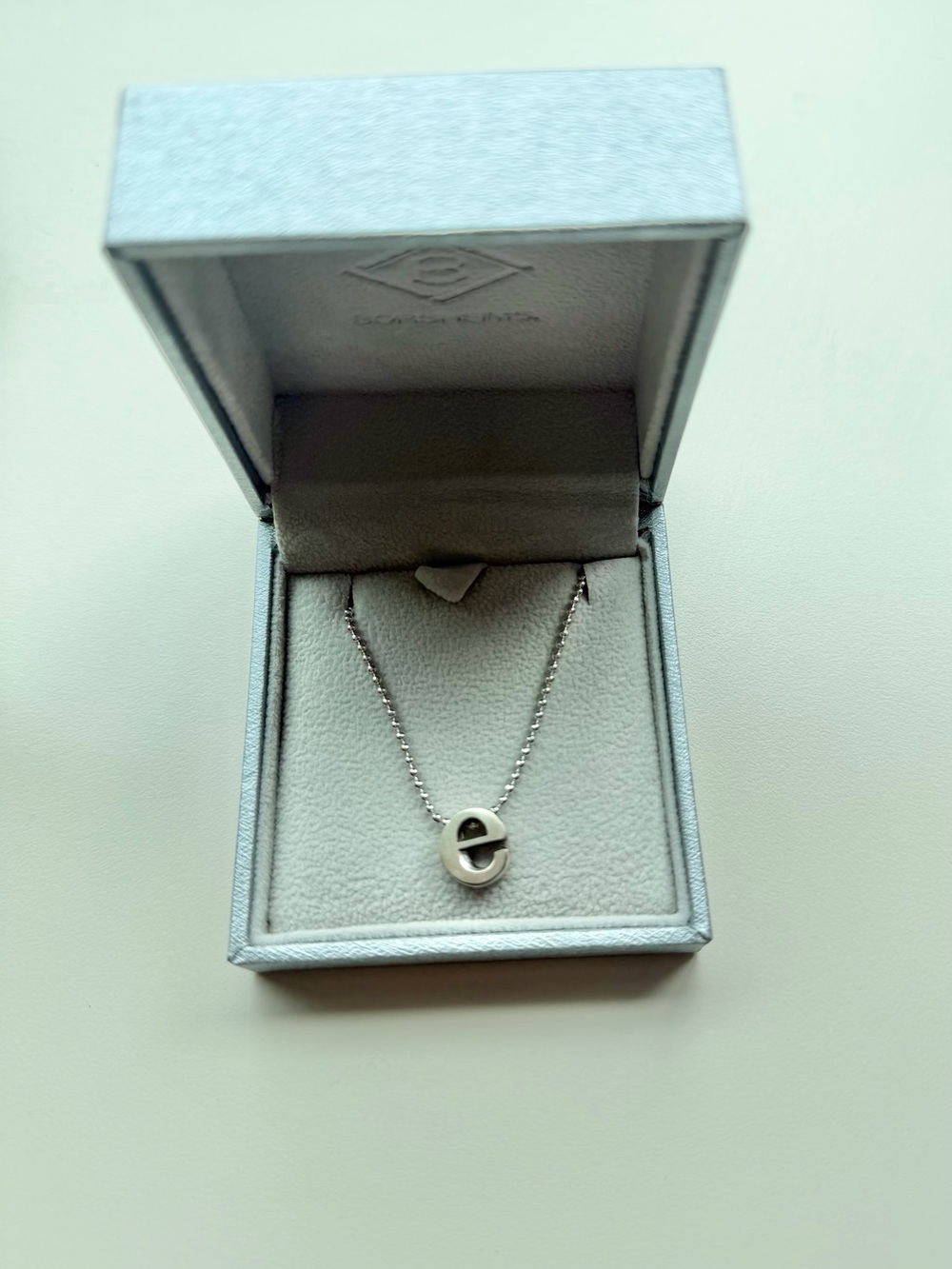 Borsheims Sterling Silver 'e' Pendant Necklace - Silver